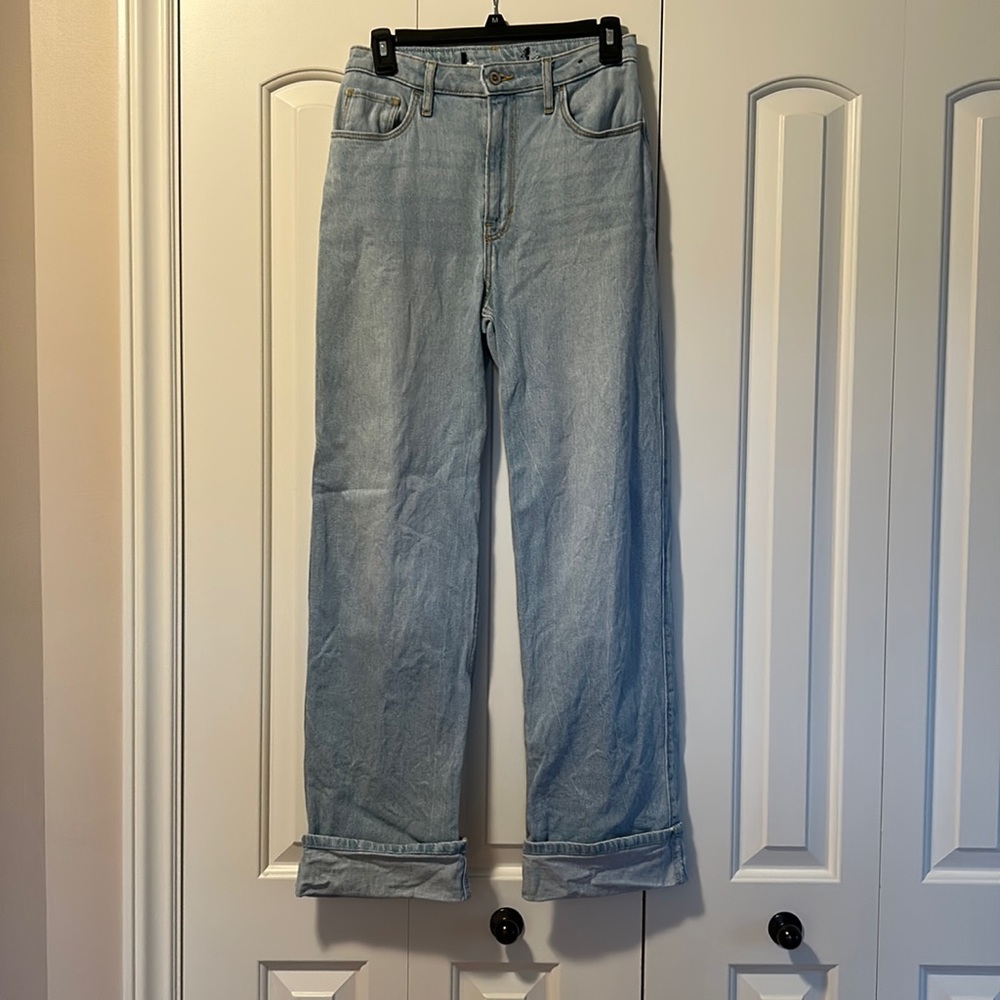 Hollister wide leg, cuffed jeans